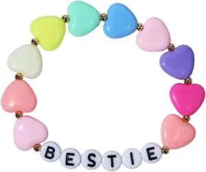 Big Sister Bracelet Colorful Little Sister Bracelet Heart Rainbow Bestie Letter Beads Bangles for Women Y2K Jewelry Christmas Halloween New Year's Gifts