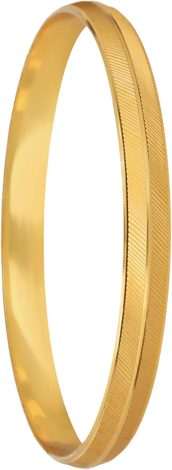 BodhaGold Plated Designer Stylish Self Design Amritsari Gold Plated Sikh Kada for Men