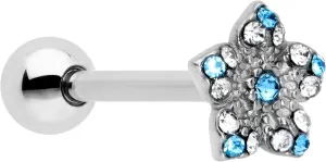 Body Candy 14G Women 316L Surgical Steel Opulent Flower Barbell Tongue Ring Body Piercing Jewelry 5/8