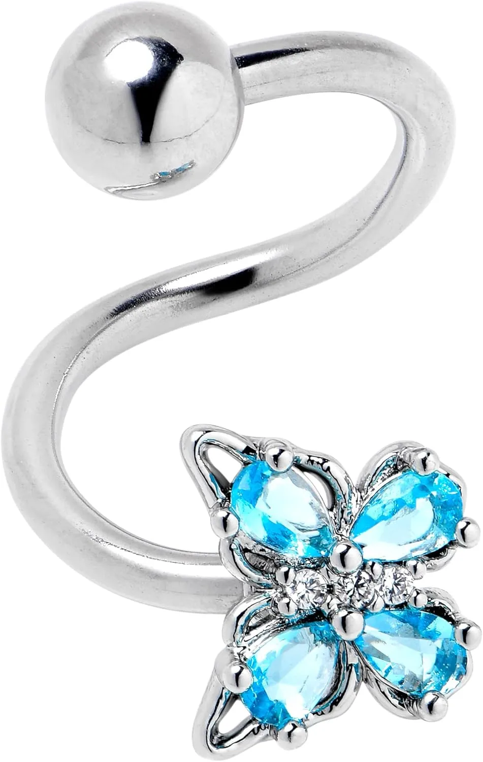 Body Candy Womens 14G 316L Stainless Steel Epic Butterfly Color Mens Spiral Twister Belly Button Ring Navel Ring