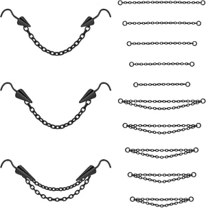BodyAce 20G Spike Nose Rings Studs with Chains, Stainless Steel Spike Nostril Ring Stud Chain, Black Rook Corkscrew Ring L-Shaped Nose Piercing Jewelry