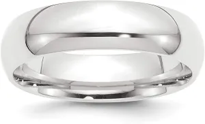 Bonyak Jewelry Platinum 6mm Lightweight Comfort-Fit Wedding Band Size 7 Striking
