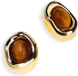 Bow Tiger Eye Stone Stud Earrings for Woman, Cute Statement Earing Prom Bridal Wedding Accessories Fashion Preppy Jewelry Gift