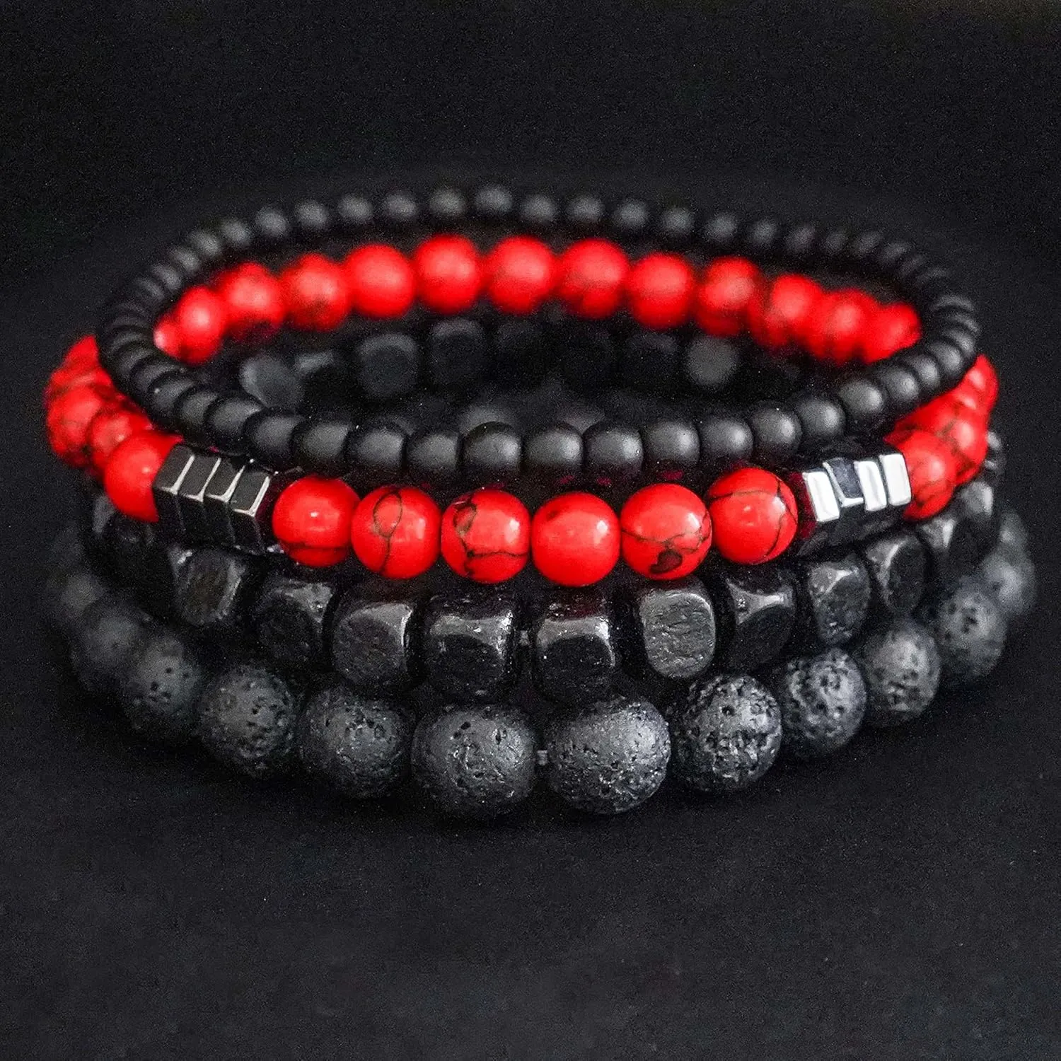Bracelet 6mm Natural Stretch Adjustable Beaded Bracelets for Men