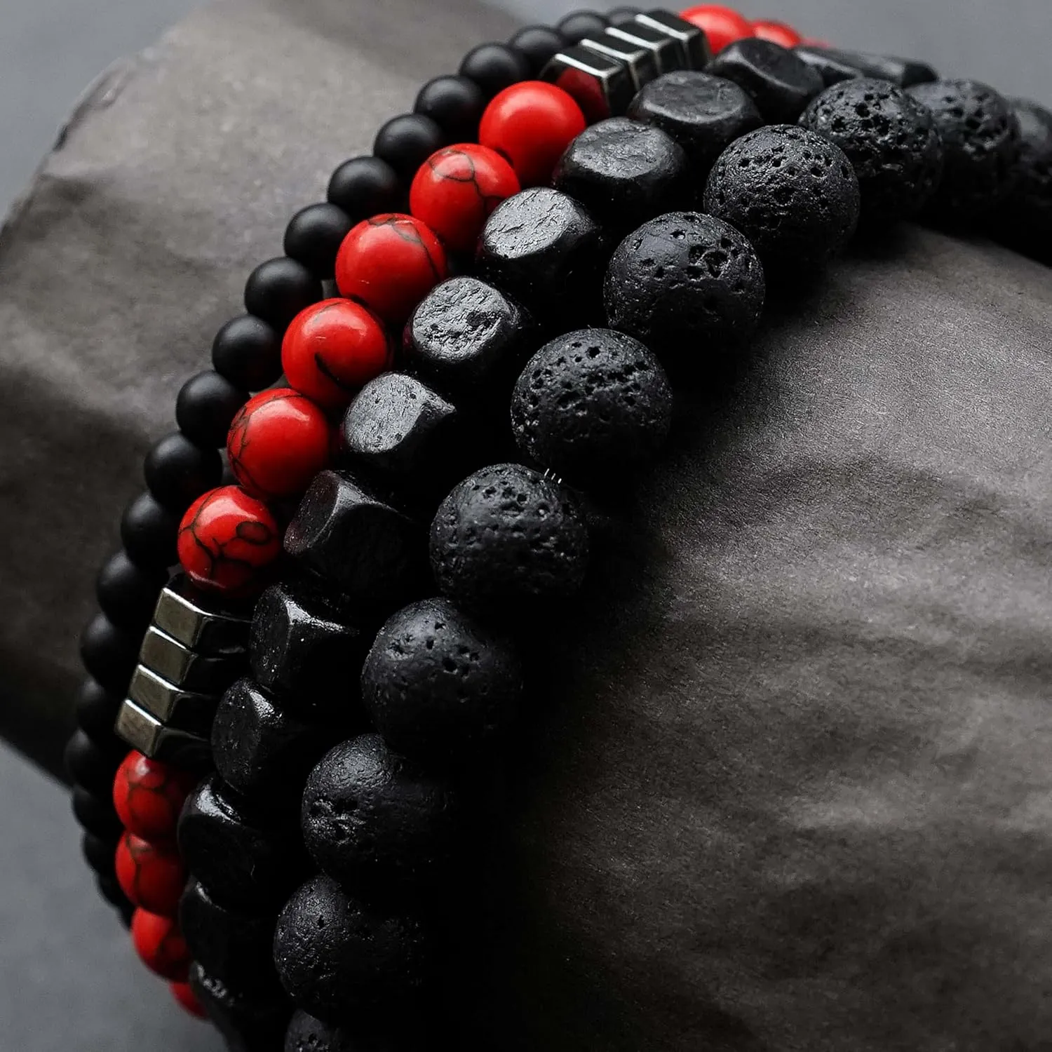 Bracelet 6mm Natural Stretch Adjustable Beaded Bracelets for Men