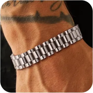 Bracelet for Men, Dainty Sterling Silver/14K Gold Plated Bracelet Non Tanish Christian Men's Bracelet Hand Chain Bracelet Chain Link Bracelet Simple Watch Band Design Dad Gifts 7.5 inch