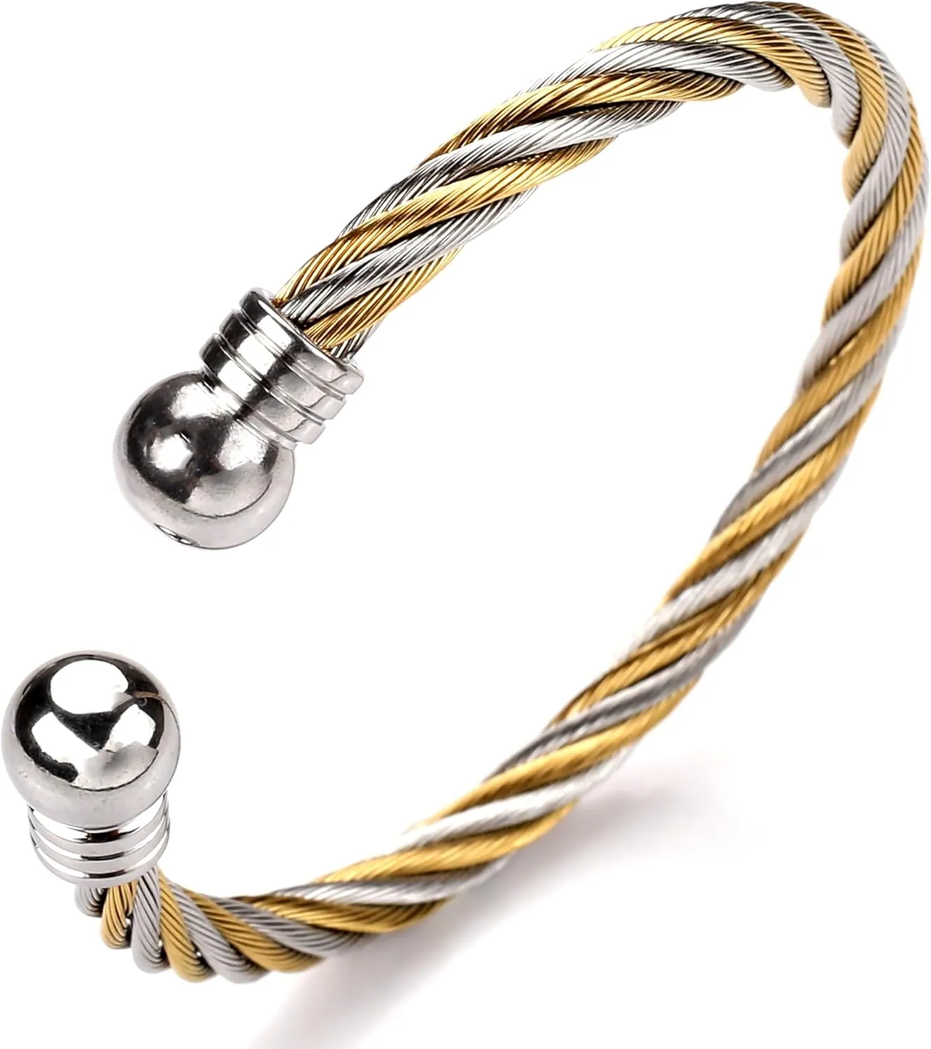 Bracelets Women Twisted Cable Cuff Bangle Designer Inspired with Stainless Steel Jewelry