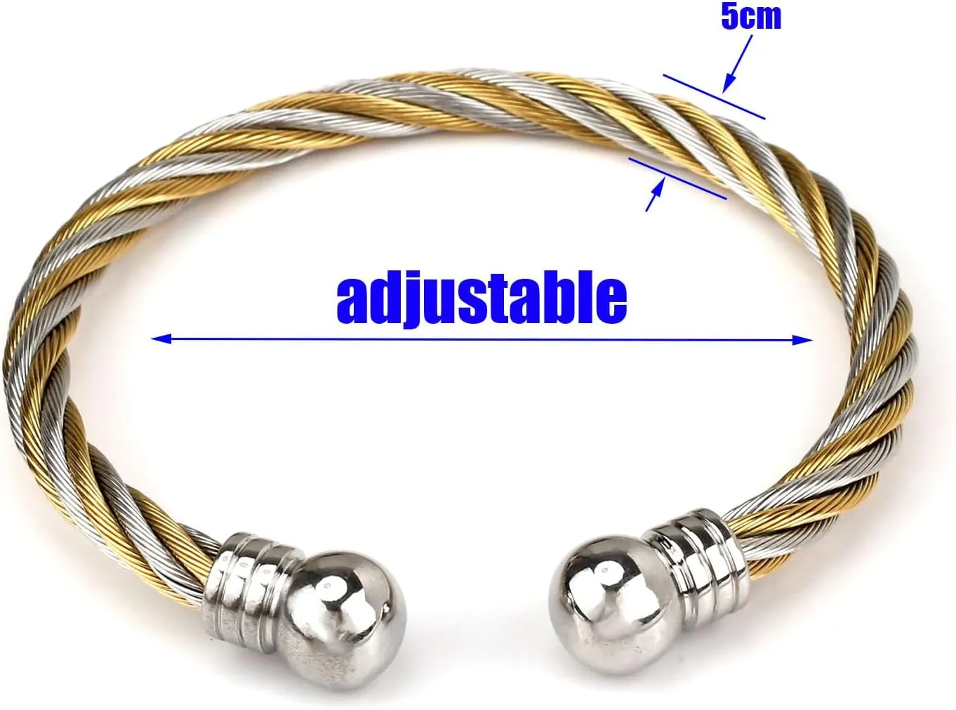 Bracelets Women Twisted Cable Cuff Bangle Designer Inspired with Stainless Steel Jewelry