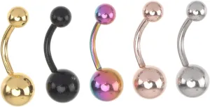 Button Rings Round Ball Navel Studs Fashion Navel Jewelry Belly Piercing Rings Easy to Clean Stainless Steel