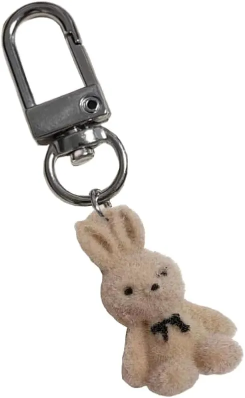 Cartoon Bear Keychain Brown Plush Bear Pendant Keyring for Clothing Bags Keyholder Birthday Women Girl Teen