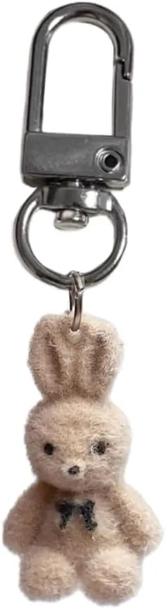 Cartoon Bear Keychain Brown Plush Bear Pendant Keyring for Clothing Bags Keyholder Birthday Women Girl Teen