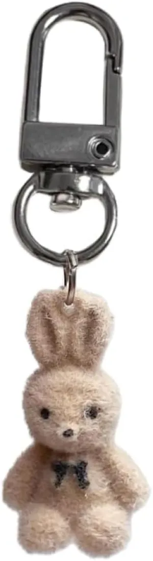 Cartoon Bear Keychain Brown Plush Bear Pendant Keyring for Clothing Bags Keyholder Birthday Women Girl Teen