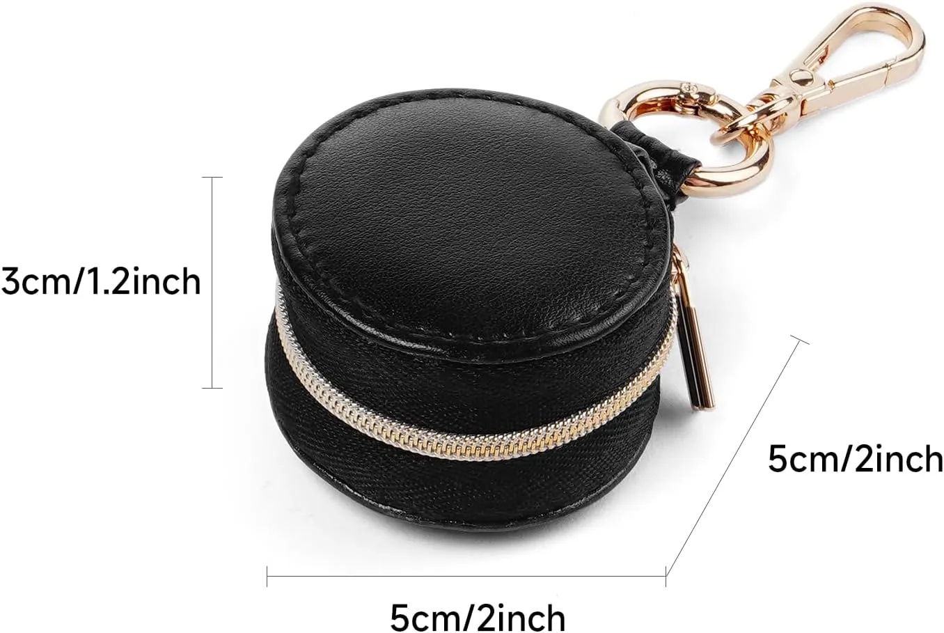 CASEGRACE Ring holder Keychain for jewelry,Portable Mini Gym Travel Jewelry Case for Earrings, Rings, Necklaces Man and Women (Black) Style A