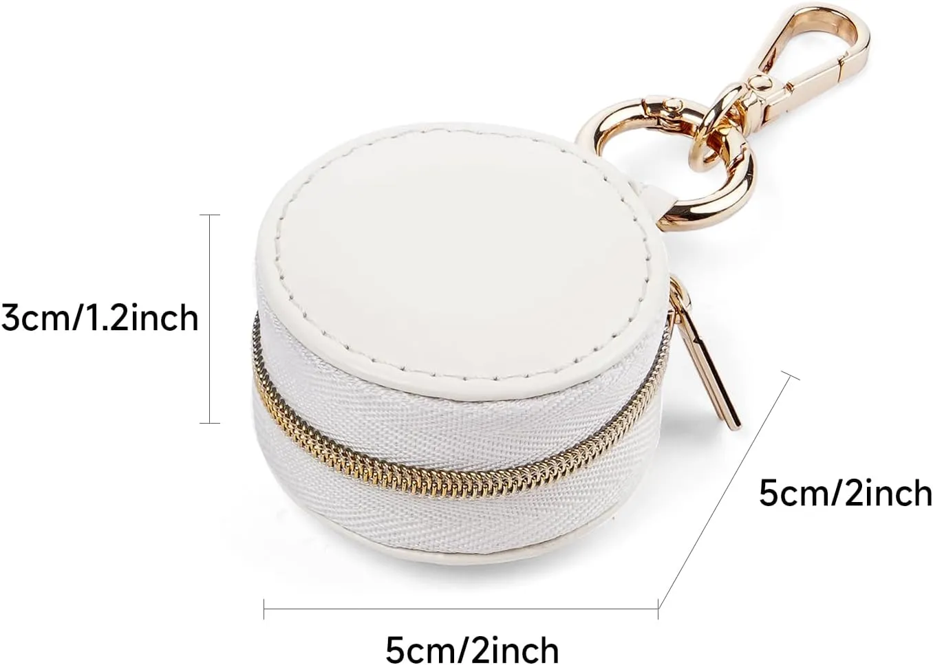 CASEGRACE Ring holder Keychain for jewelry,Portable Mini Gym Travel Jewelry Case for Earrings, Rings, Necklaces Man and Women (White) Style A