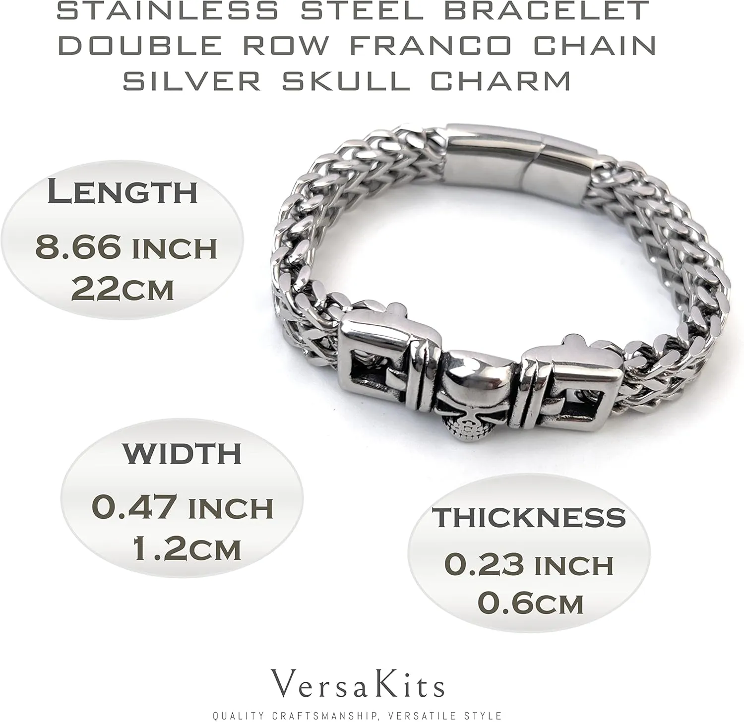 Chain Bracelet for Men Stainless Steel Franco Chain Cuban Curb Chain Wristwear Gift