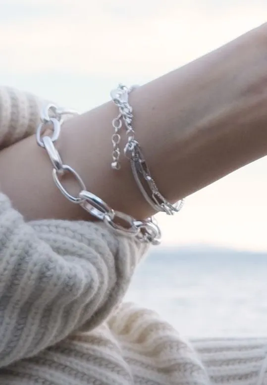 Chain Reaction Bracelet- Silver