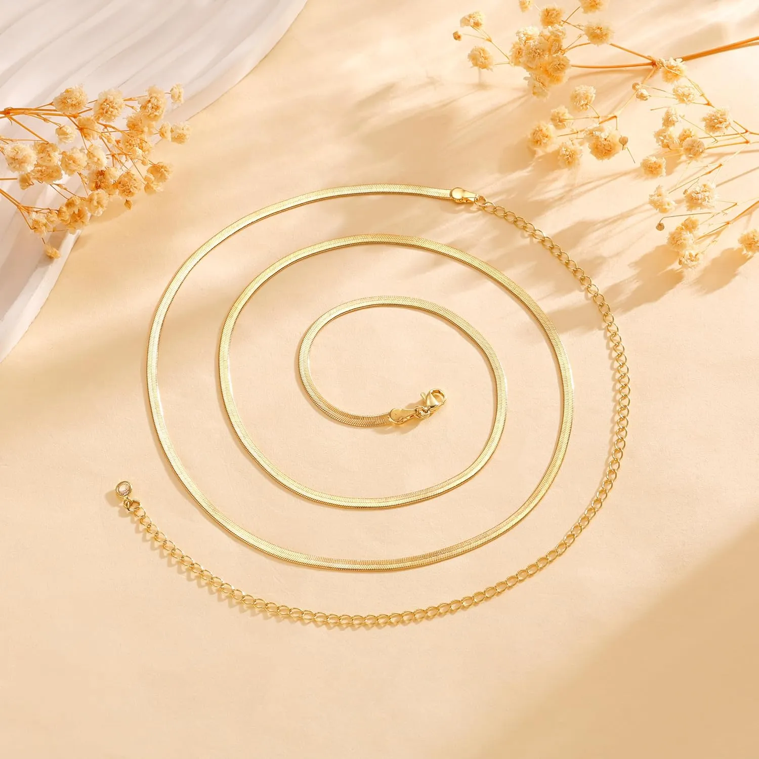 CHESKY Gold Waist Chain for Women, 14K Gold Plated Silver Layered Belly Belt Chains Sexy Bikini Beach Waist Beads Chain Waterproof Snake Pearl Cuban Body Chain Summer Jewelry Accessories for Women