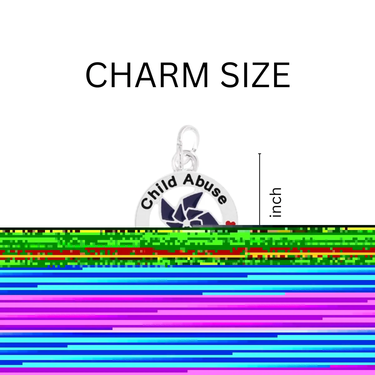 Child Abuse Prevention Blue Pinwheel Charm Necklaces