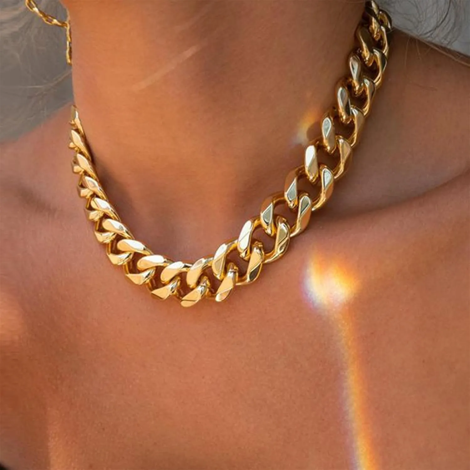 choice of all Chunky Gold Necklace Statement Necklace for Women Punk Chunky Chain Necklaces Dainty Gold Choker Accessories Jewelry for Women Trendy
