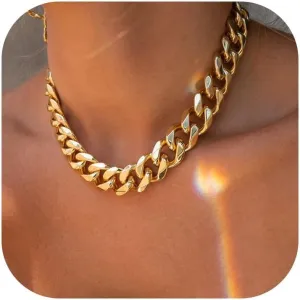 choice of all Chunky Gold Necklace Statement Necklace for Women Punk Chunky Chain Necklaces Dainty Gold Choker Accessories Jewelry for Women Trendy