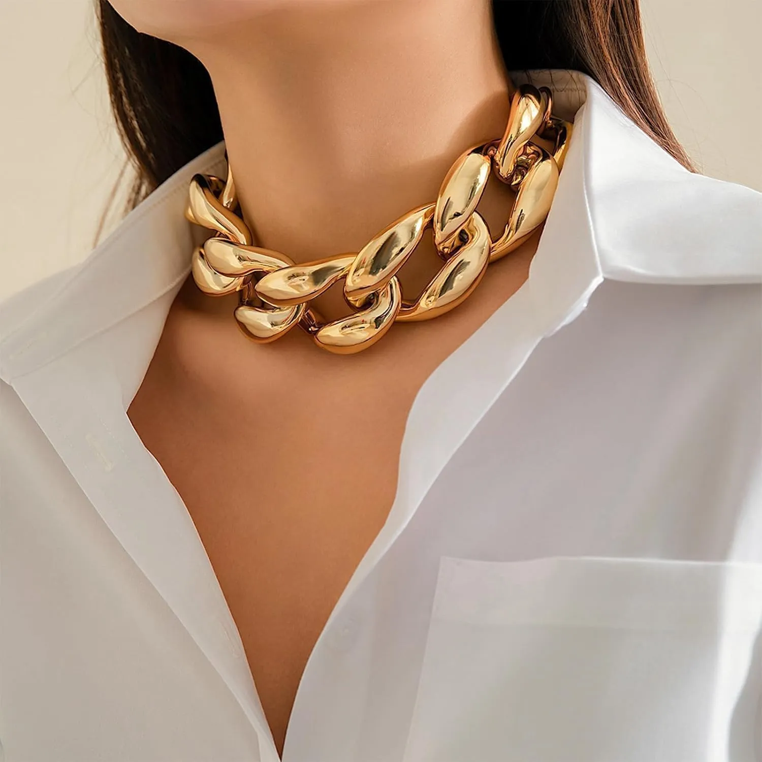 choice of all Chunky Gold Necklace Statement Necklace for Women Punk Chunky Chain Necklaces Dainty Gold Choker Accessories Jewelry for Women Trendy
