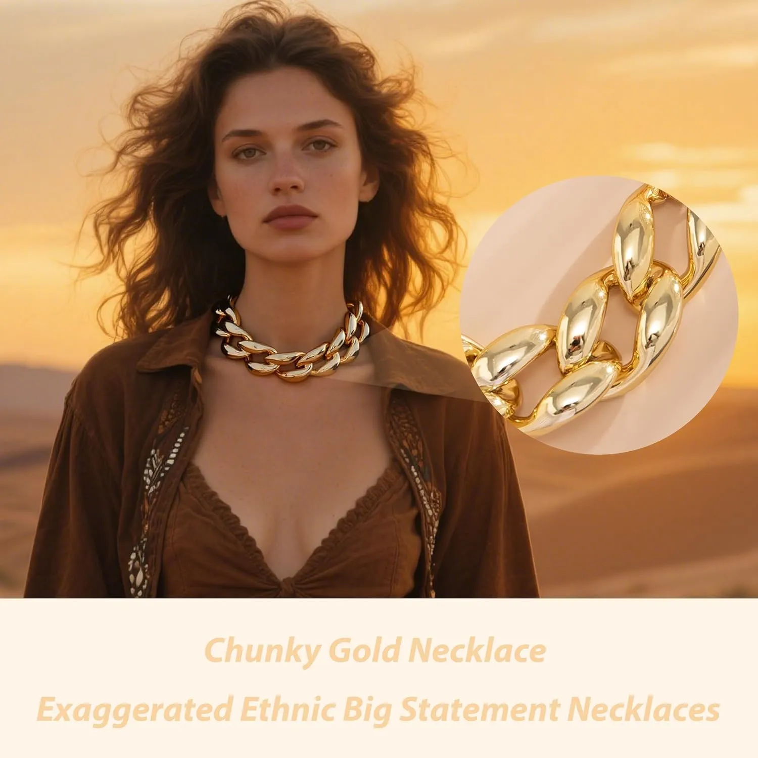 choice of all Chunky Gold Necklace Statement Necklace for Women Punk Chunky Chain Necklaces Dainty Gold Choker Accessories Jewelry for Women Trendy