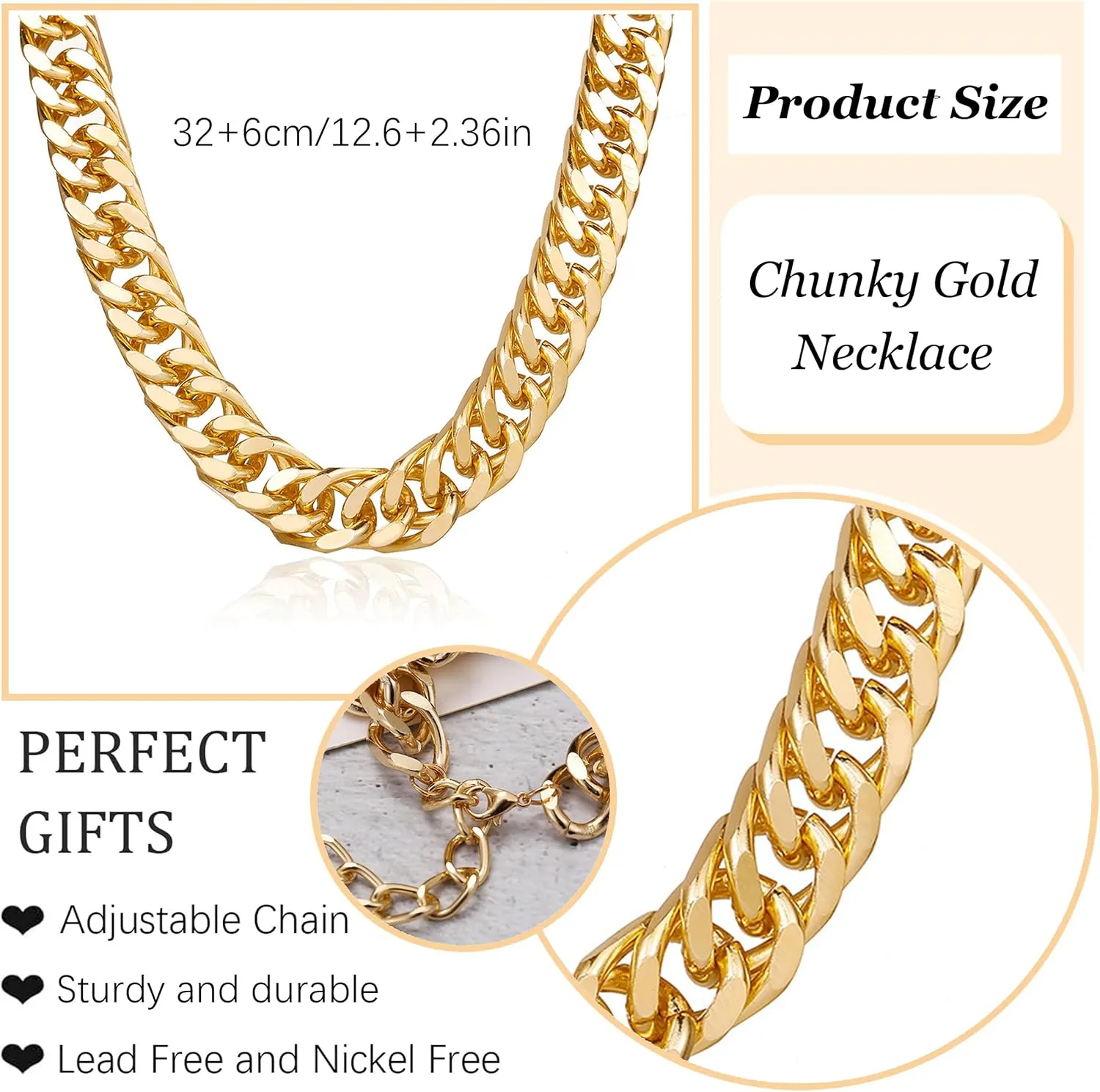 choice of all Chunky Gold Necklace Statement Necklace for Women Punk Chunky Chain Necklaces Dainty Gold Choker Accessories Jewelry for Women Trendy