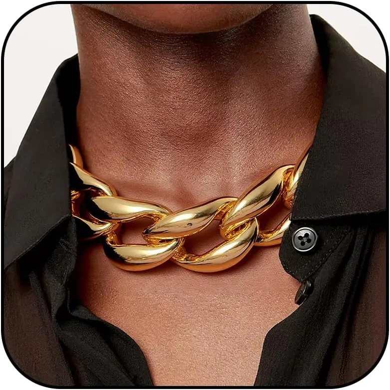 choice of all Chunky Gold Necklace Statement Necklace for Women Punk Chunky Chain Necklaces Dainty Gold Choker Accessories Jewelry for Women Trendy