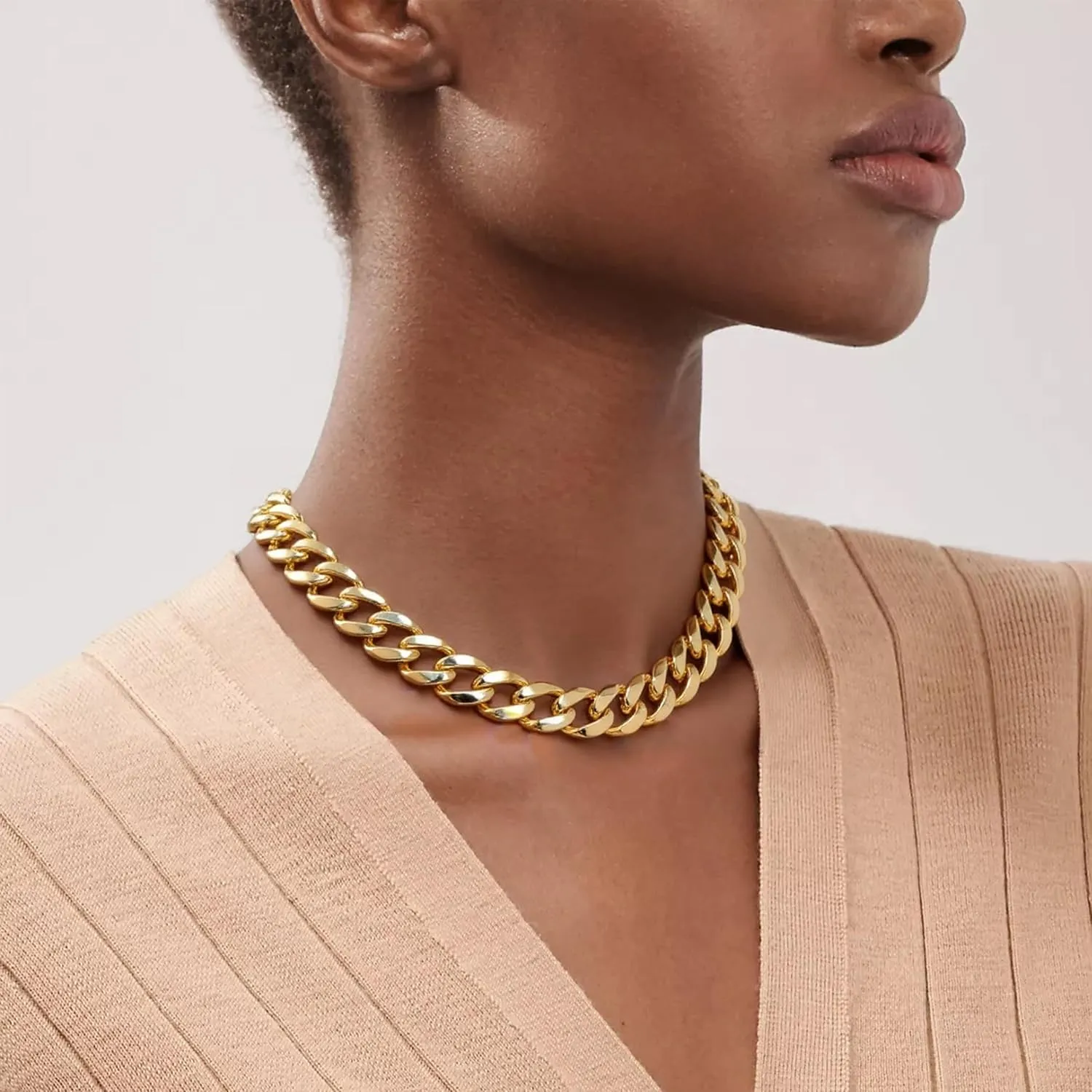 choice of all Chunky Gold Necklace Statement Necklace for Women Punk Chunky Chain Necklaces Dainty Gold Choker Accessories Jewelry for Women Trendy
