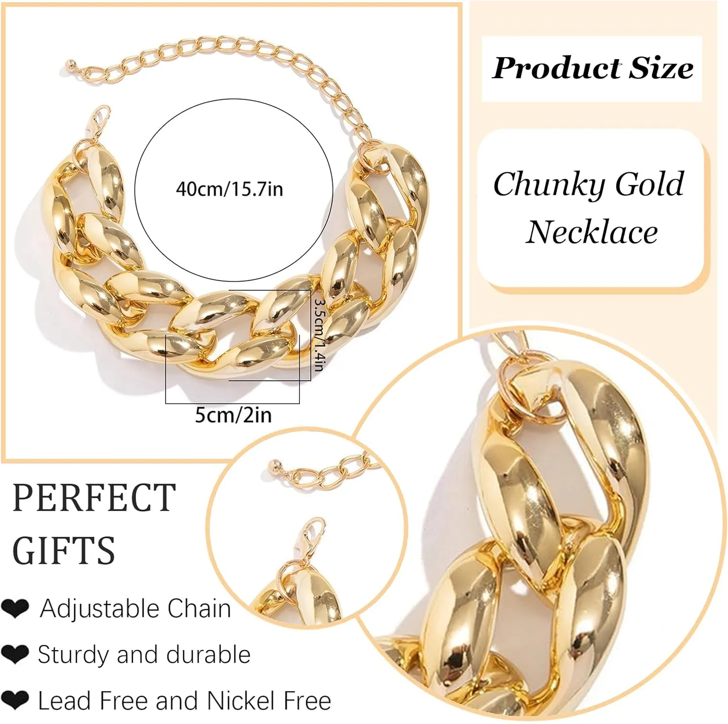 choice of all Chunky Gold Necklace Statement Necklace for Women Punk Chunky Chain Necklaces Dainty Gold Choker Accessories Jewelry for Women Trendy