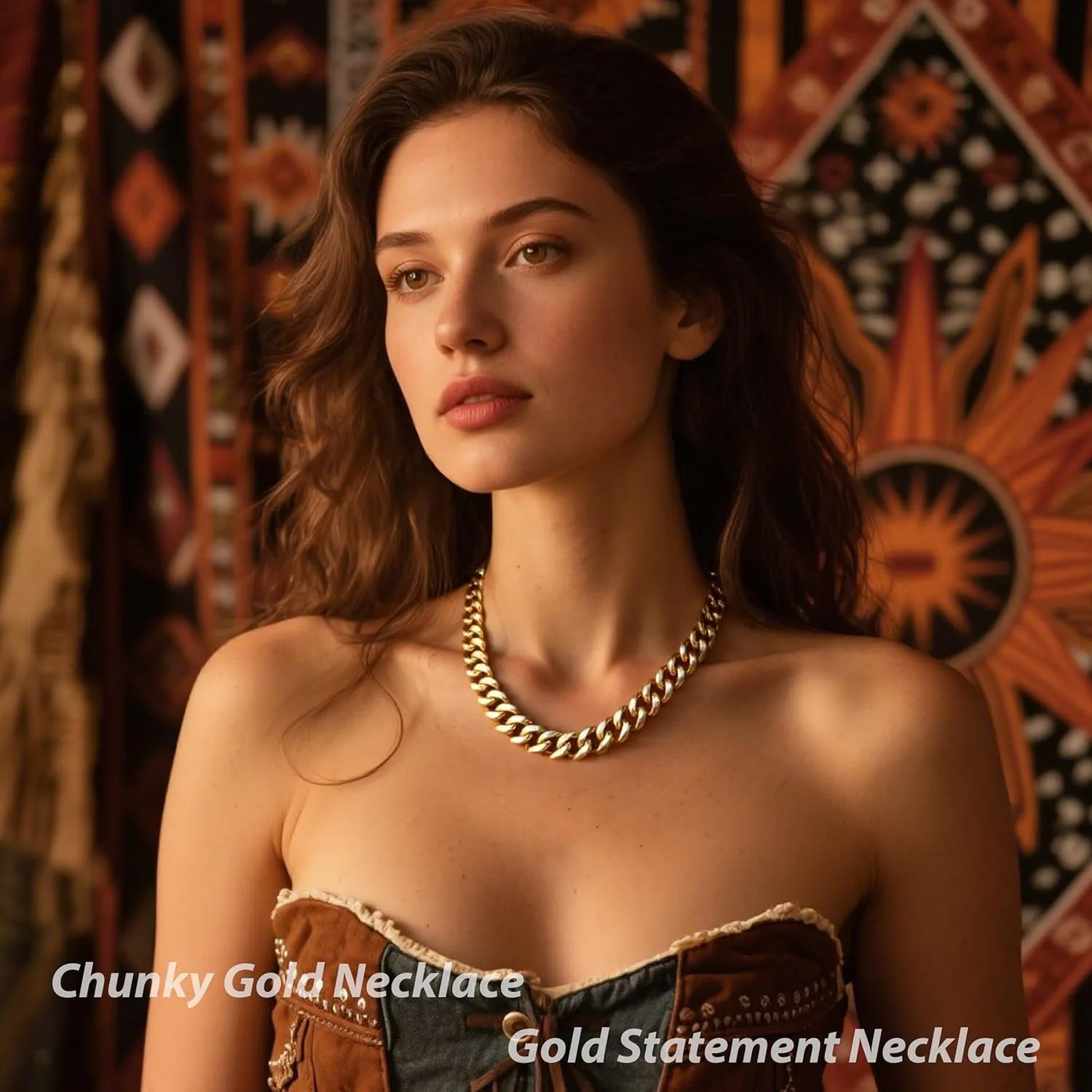 choice of all Chunky Gold Necklace Statement Necklace for Women Punk Chunky Chain Necklaces Dainty Gold Choker Accessories Jewelry for Women Trendy
