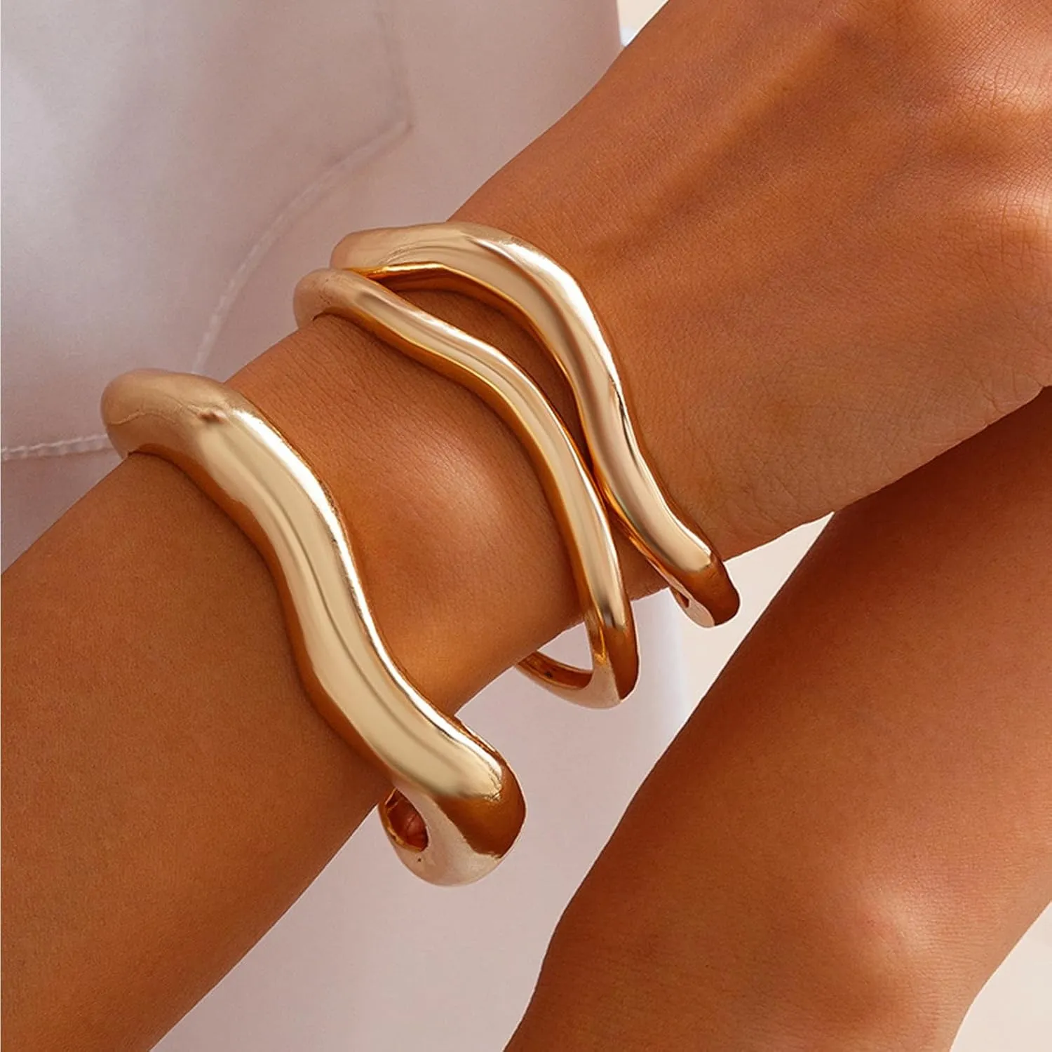 choice of all Gold Bangles for Women Chunky Gold Cuff Bracelet Gold Bracelets Non Tarnish for Women Trendy Jewelry Gifts
