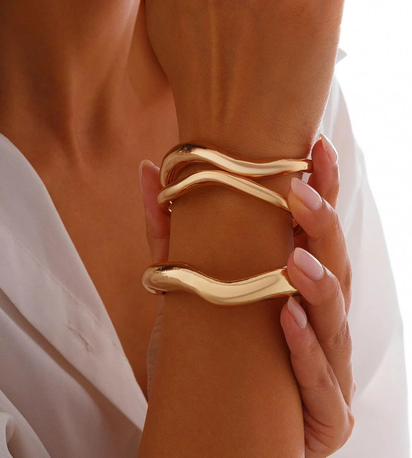 choice of all Gold Bangles for Women Chunky Gold Cuff Bracelet Gold Bracelets Non Tarnish for Women Trendy Jewelry Gifts