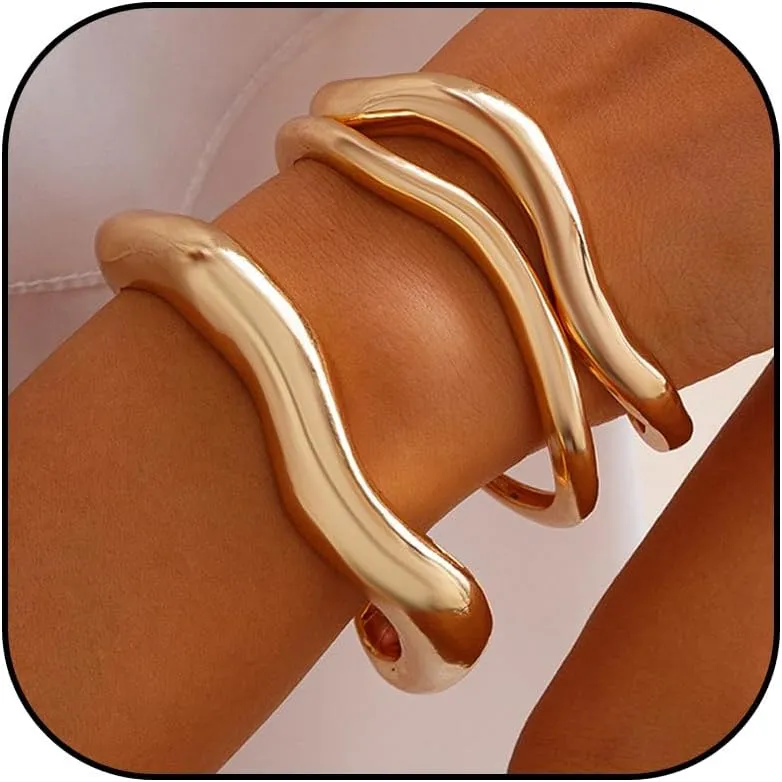 choice of all Gold Bangles for Women Chunky Gold Cuff Bracelet Gold Bracelets Non Tarnish for Women Trendy Jewelry Gifts