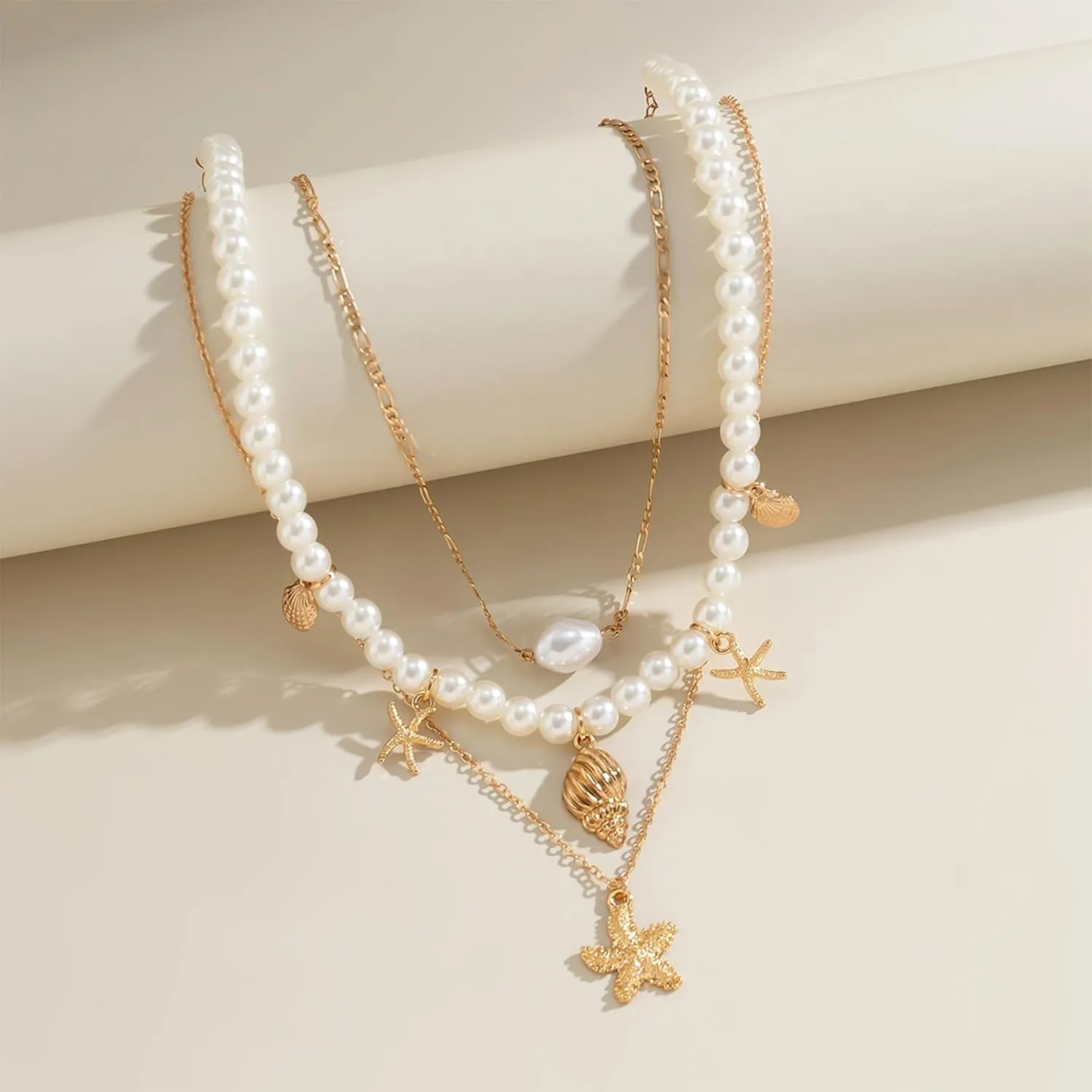 choice of all Gold Sea Shell Charm Necklace Jewelry for Women Summer Boho Seashell Beach Starfish Necklace Fashion Accessories Summer Beach Vacation Clothes Dresses 2025