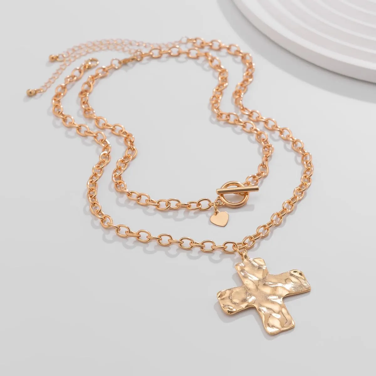 Chunky Cross Necklace for Women, Statemnet Necklaces Cross Pendant Chain Choker Vintage Statement Necklace Jewelry