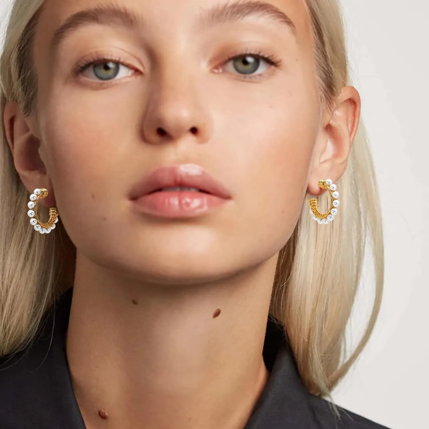 Chunky Drop Earrings for Women 14K Gold Plated Earrings, Lightweight Water-drop Earrings Wide Round Hoop Earrings