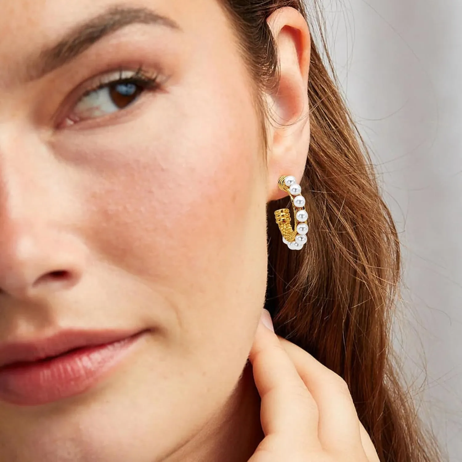 Chunky Drop Earrings for Women 14K Gold Plated Earrings, Lightweight Water-drop Earrings Wide Round Hoop Earrings