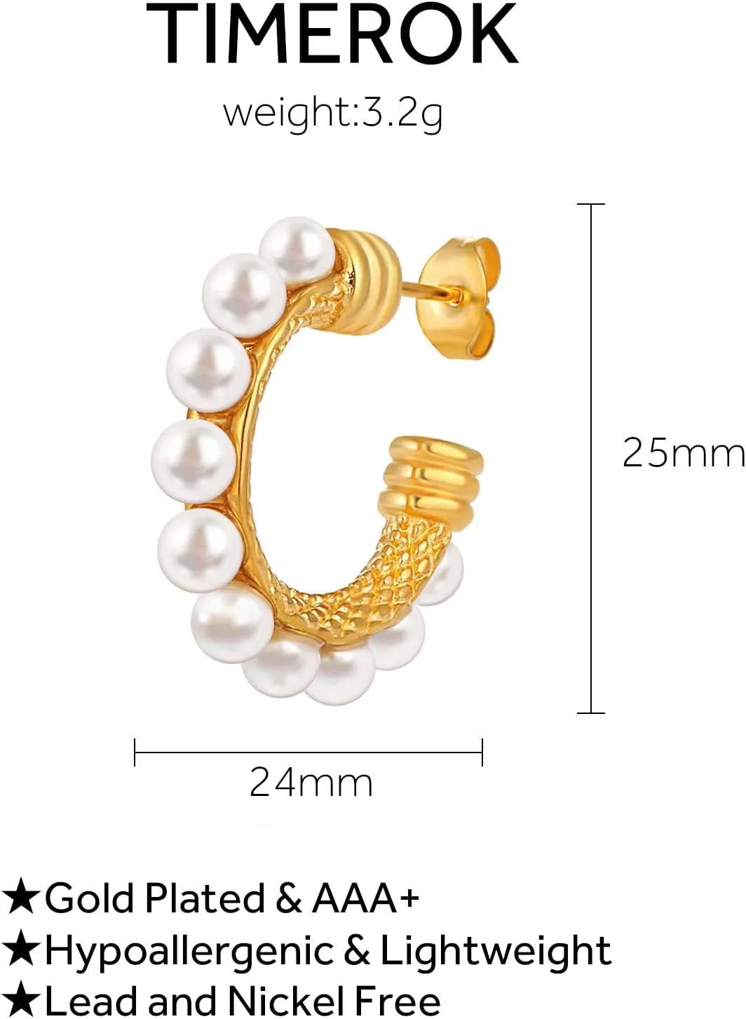 Chunky Drop Earrings for Women 14K Gold Plated Earrings, Lightweight Water-drop Earrings Wide Round Hoop Earrings