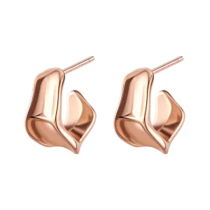 Chunky Gold Hoop Earrings for Women, 14K Gold/Silver Plated Statement Geometric Drop Dangle Earrings Trendy Knot Stud Hypoallergenic Fashionable Gift for Women (Rose Gold)