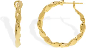 Chunky Gold Hoop Earrings for Women, Trendy Statement Minimalist Lightweight Hoops Earing Prom Holiday Fashion Jewelry Gift
