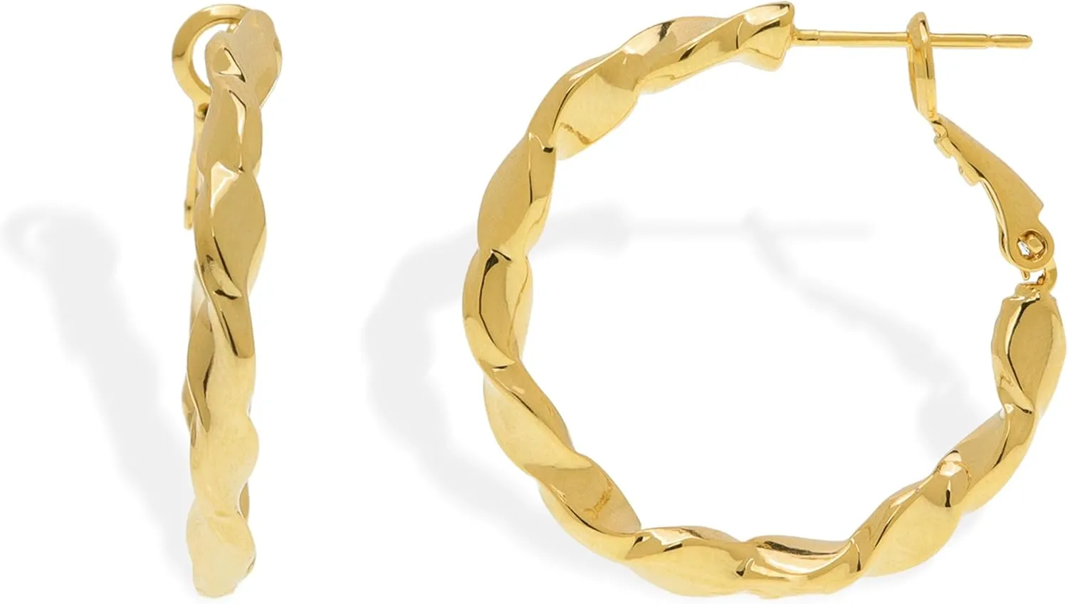Chunky Gold Hoop Earrings for Women, Trendy Statement Minimalist Lightweight Hoops Earing Prom Holiday Fashion Jewelry Gift