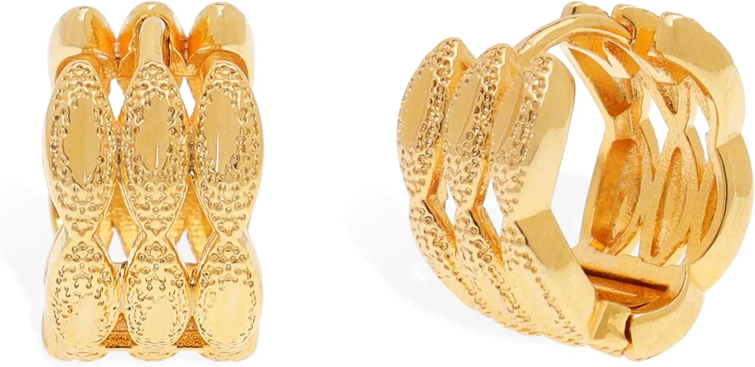 Chunky Gold Hoop Earrings for Women, Trendy Thick Hypoallergenic Jewelry Holiday Spring Gift