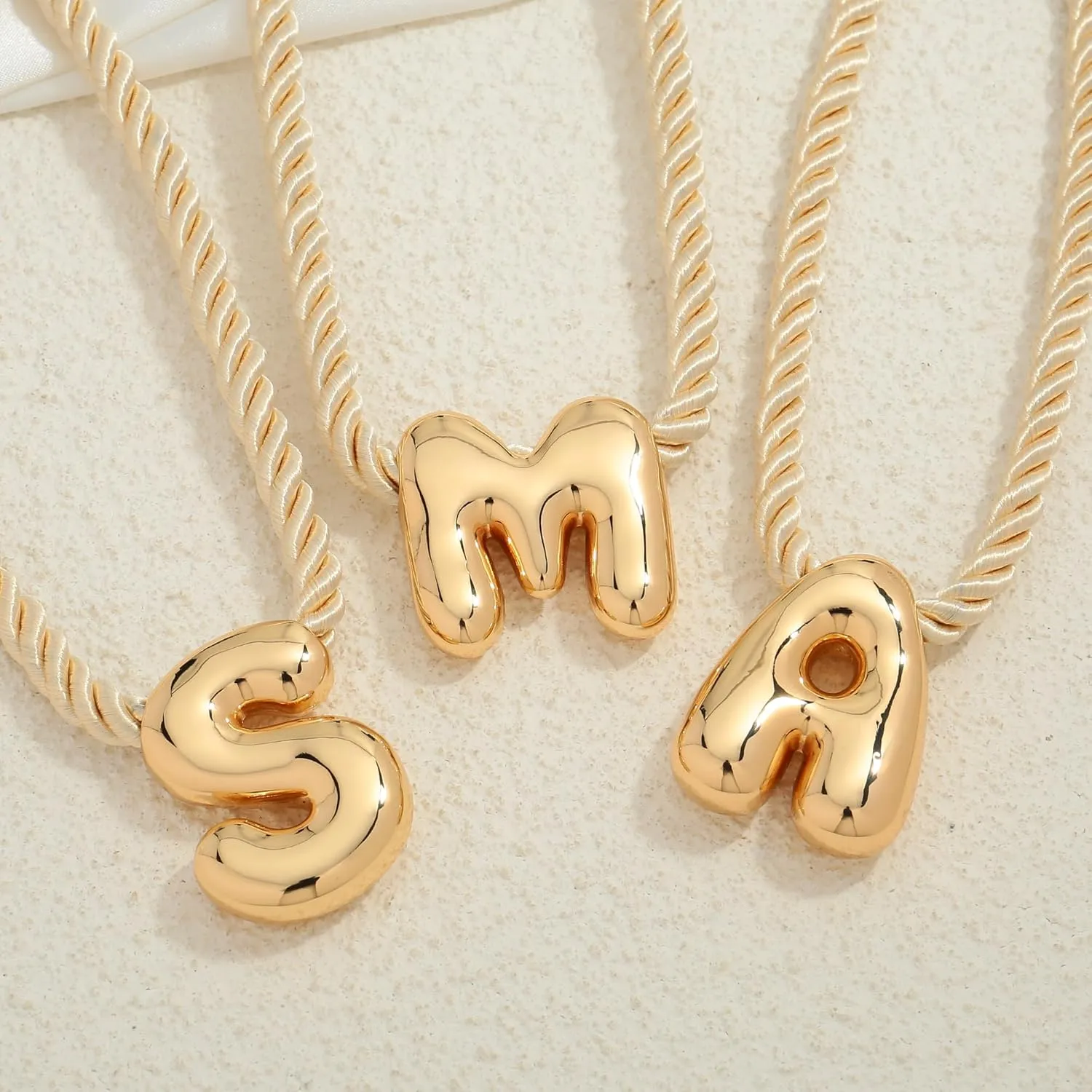 Chunky Initial Necklace for Women Trendy Bubble Letter Necklace Gold Balloon Initial Letter Pendant Thick Gold Alphabet Chunky Custom Name Fashion Jewelry