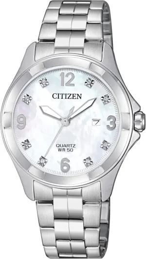 Citizen Quartz Womens Watch, Stainless Steel, Crystal