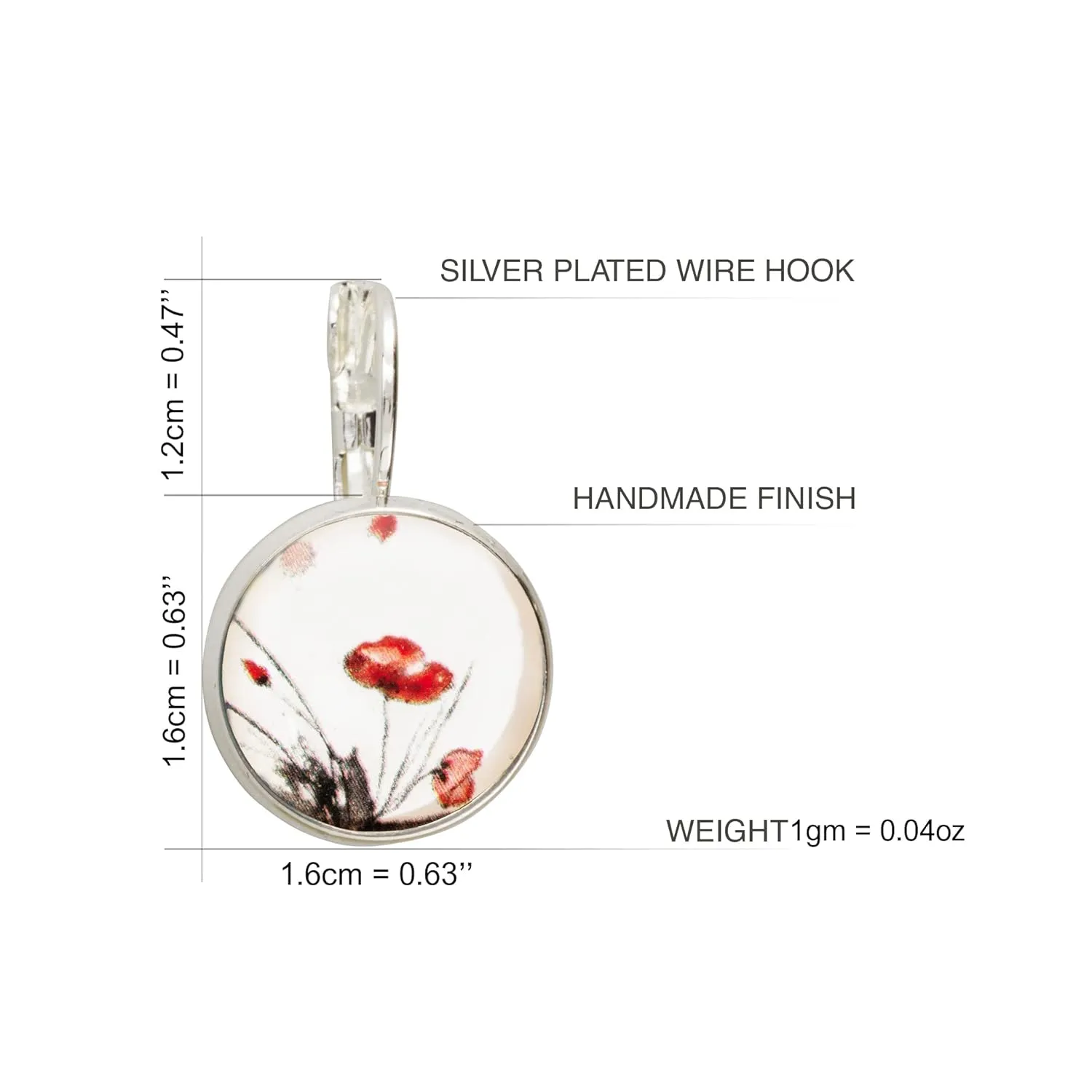 Classic Everyday Small Round Drop Earrings for Women (Style N 16 - White Red Silver)