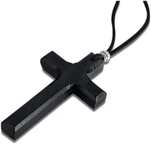 Classic Wood Cross Pendant Necklace Simple Natural Wood Layer Cross Necklace Vintage Religious Pendant Necklace Jewelry for Women Men