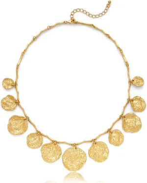 CLASSYZINT Gold Heart Necklace for Women Sun Coin Puff Heart Pendant Necklace Summer Necklace Jewelry Gifts