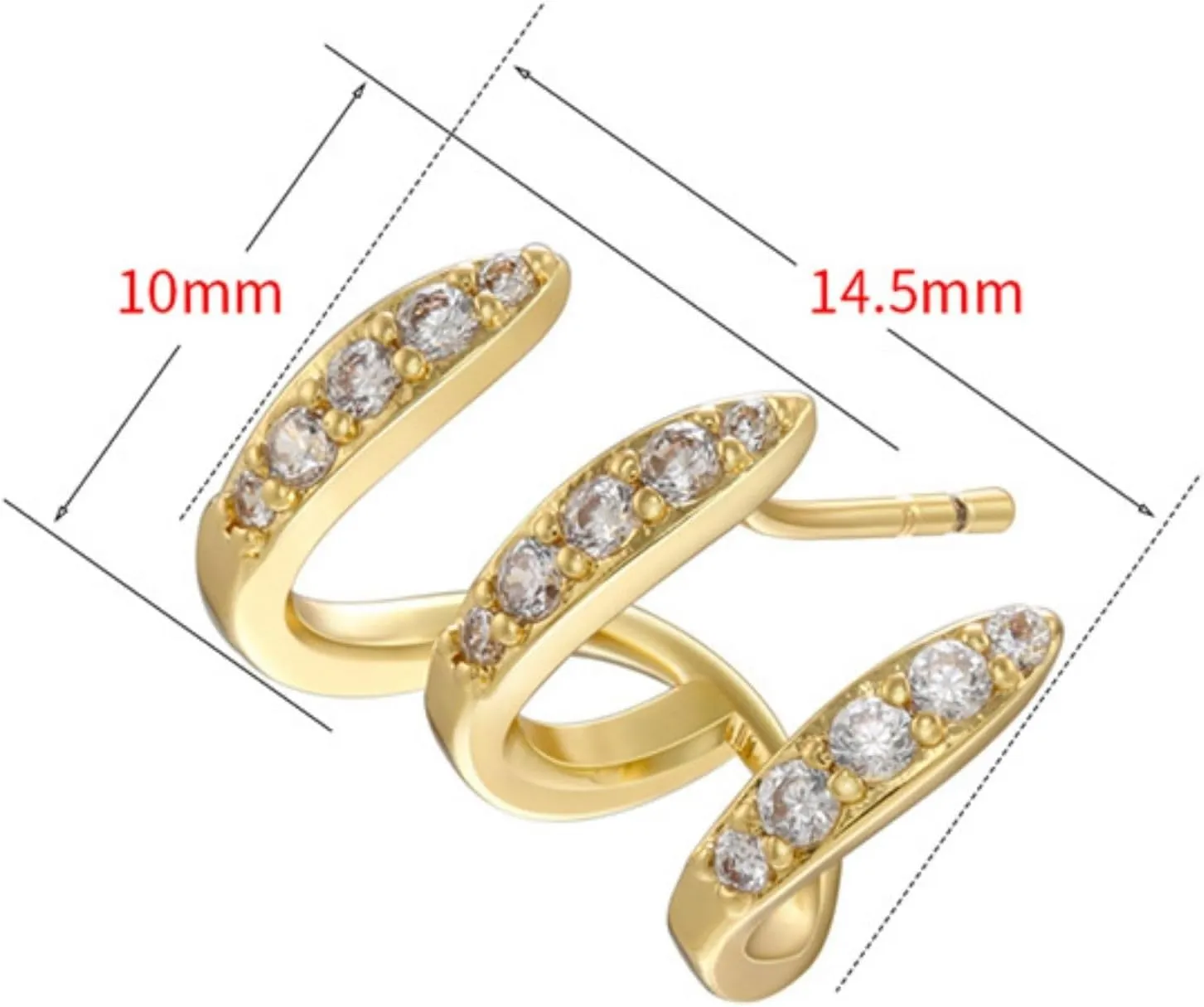 Claw Earrings For Women, Multilayer Claw Earrings Cuff, Cubic Zirconia Ear Wrap Hoop Cubic Zirconia Piercing Cuff Earrings