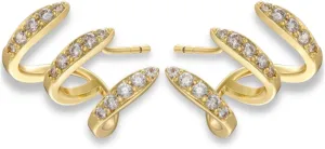Claw Earrings For Women, Multilayer Claw Earrings Cuff, Cubic Zirconia Ear Wrap Hoop Cubic Zirconia Piercing Cuff Earrings
